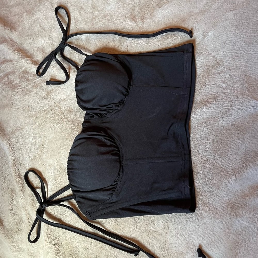 Black Tie Shoulder Corset Crop Top from SHEIN